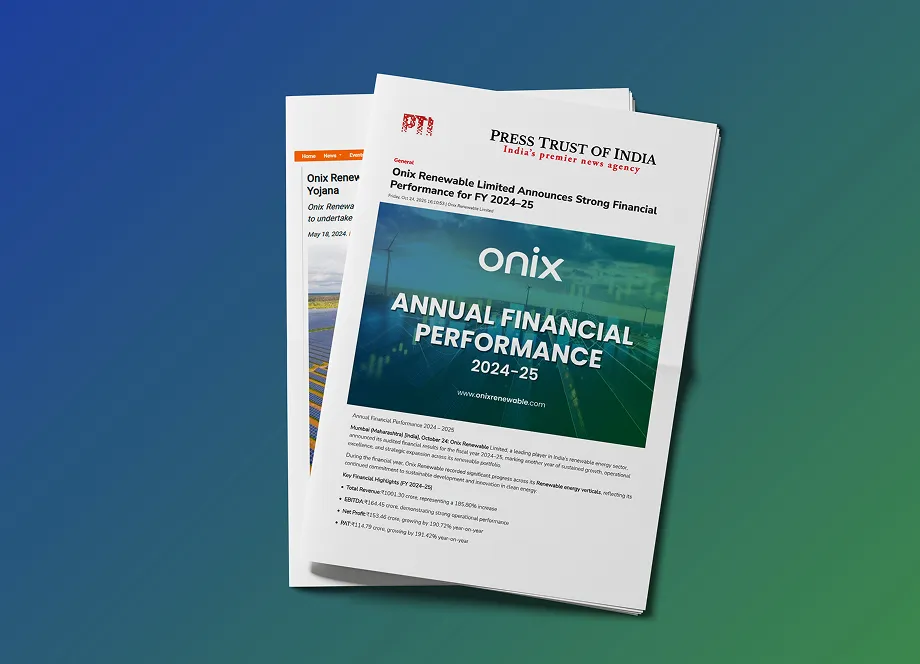 Onix Renewable Limited Announces Strong Financial Performance for FY 2024–25